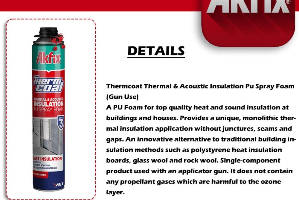 Thermcoat Thermal & Acoustic Insulation Pu Spray Foam (Gun Use)