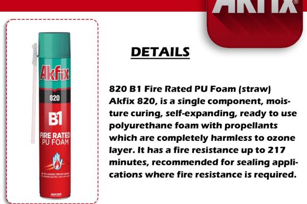 820 B1 Fire Rated PU Foam (straw)